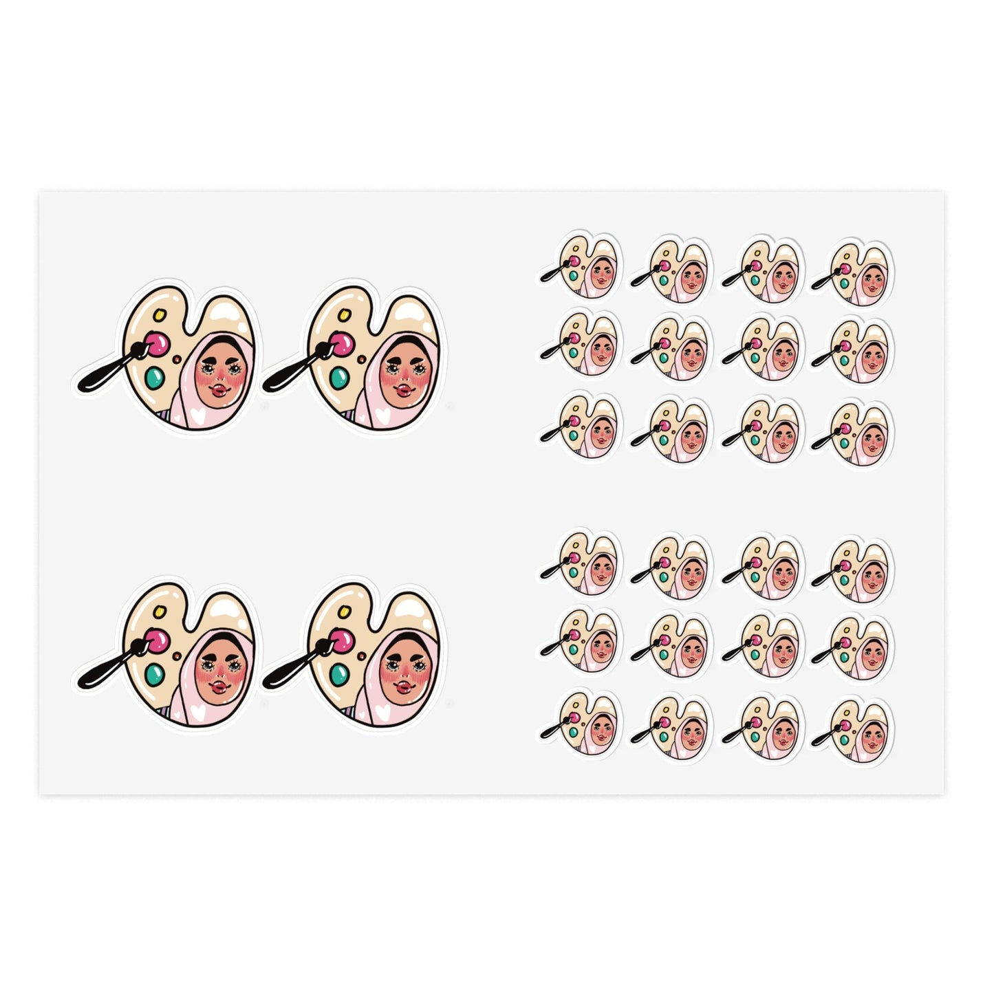 Sticker Sheets - Cute Hijabi Girl Art Daily Planner Sticker Set Printify