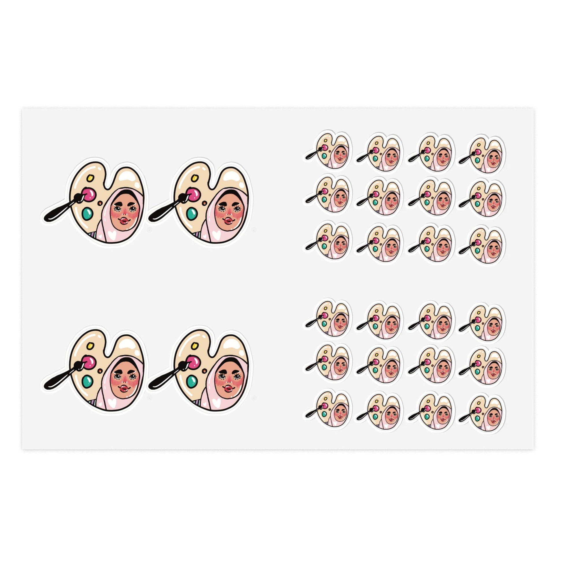 Sticker Sheets - Cute Hijabi Girl Art Daily Planner Sticker Set Printify