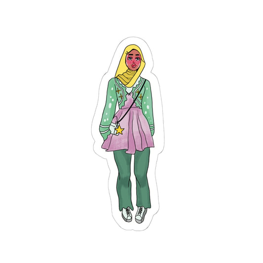 Sticker - Cute Hijabi Girl Sticker Printify