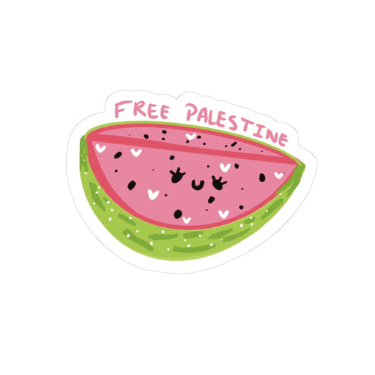 Kiss-Cut Stickers - Cute Free Palestine Watermelon Sticker Printify