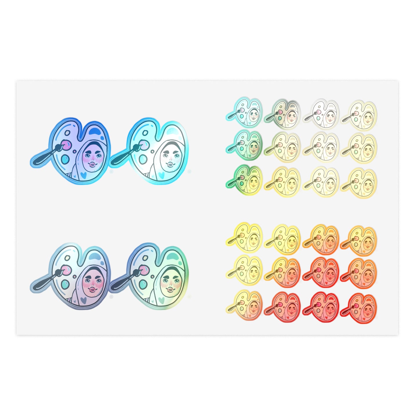 Sticker Sheets - Cute Hijabi Girl Art Daily Planner Sticker Set