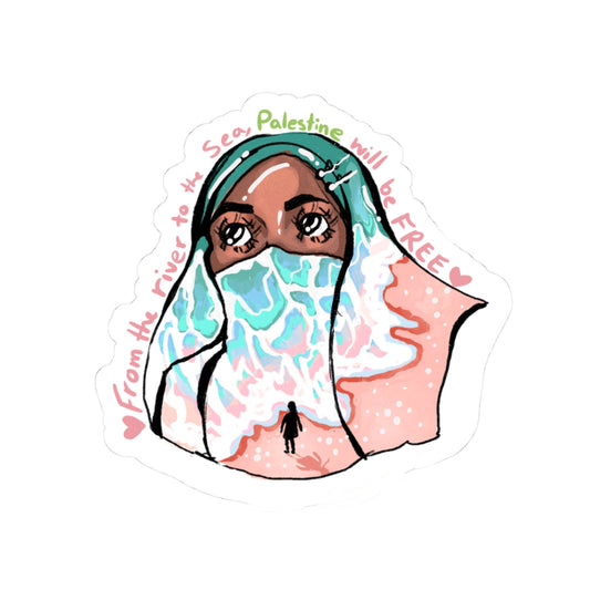 Empowering Palestine Kiss-Cut Stickers - 'From the River to the Sea' Design Printify