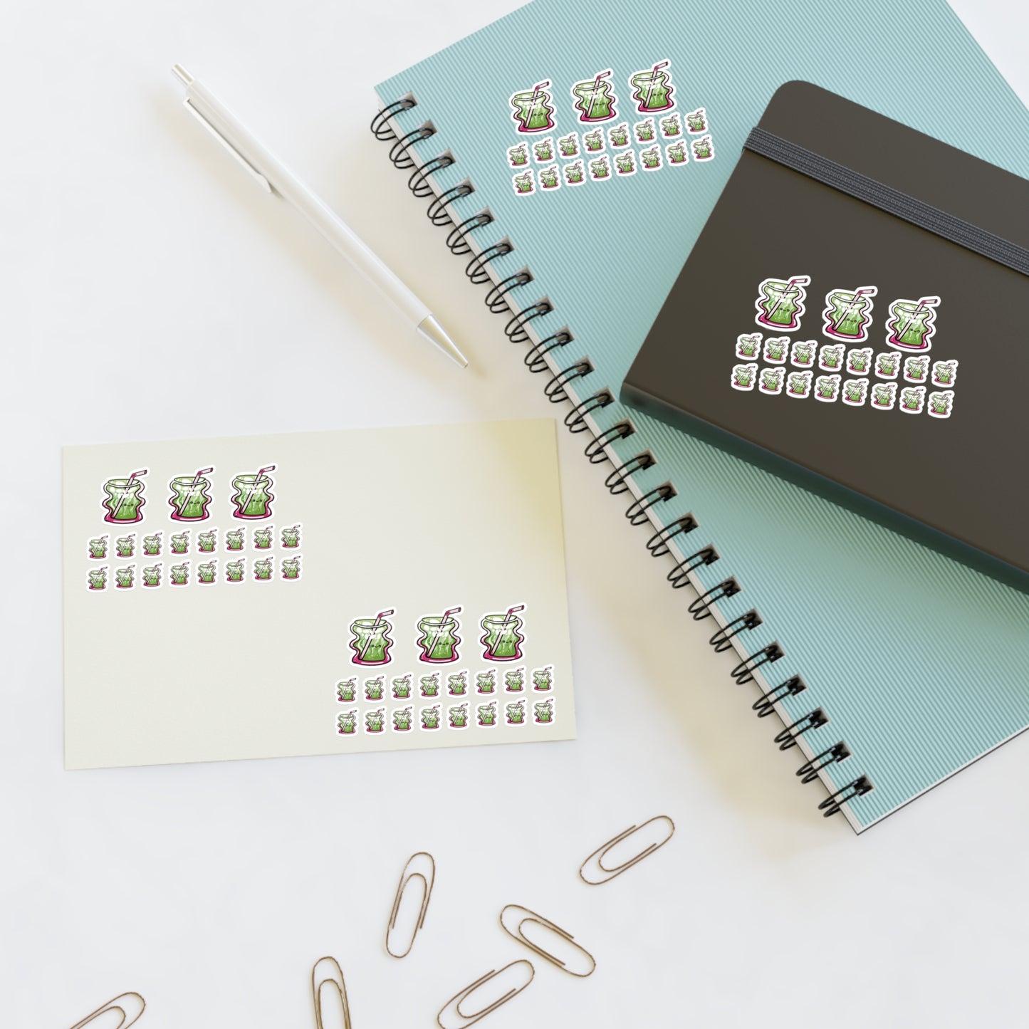 Cute Matcha Drink-Themed Sticker Sheets for Planners, Scrapbooking, Journals, Gifts, Party Favors