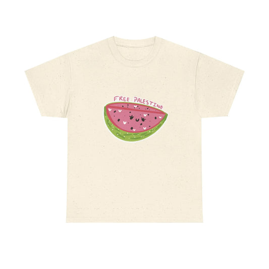 Free Palestine Watermelon Tee, Unisex Cotton T-Shirt, Creative Studio Apparel, Statement Tee, Casual Summer Wear Printify