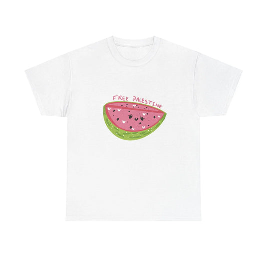 Free Palestine Watermelon Tee, Unisex Cotton T-Shirt, Creative Studio Apparel, Statement Tee, Casual Summer Wear Printify