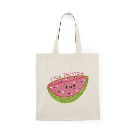 Free Palestine Watermelon Tote Bag, Eco-friendly Shopping Bag, Reusable Grocery Tote, Protest Support Bag, Vegan Tote, Gift for Activists Printify