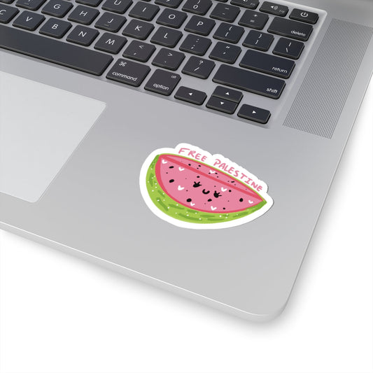 Kiss-Cut Stickers - Cute Free Palestine Watermelon Sticker Printify