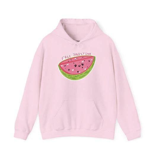Hooded Sweatshirt - Free Palestine Watermelon Cute Unisex Clothing Printify
