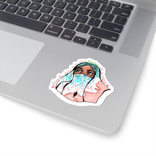 Empowering Palestine Kiss-Cut Stickers - 'From the River to the Sea' Design Printify